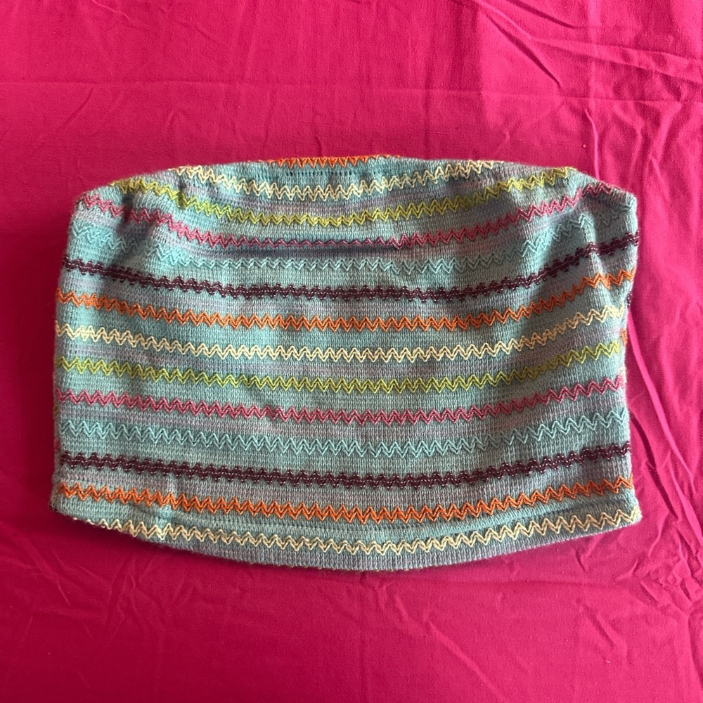 Trendy Multicolor Striped Crop Top